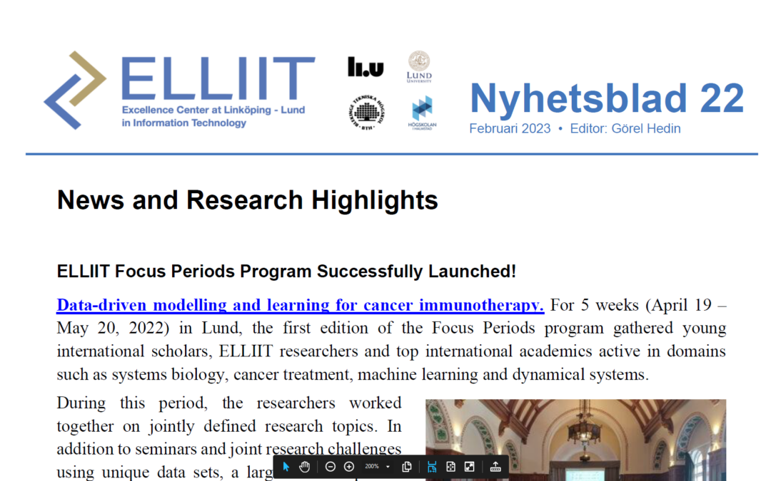 New issue of the ELLIIT Newsletter
