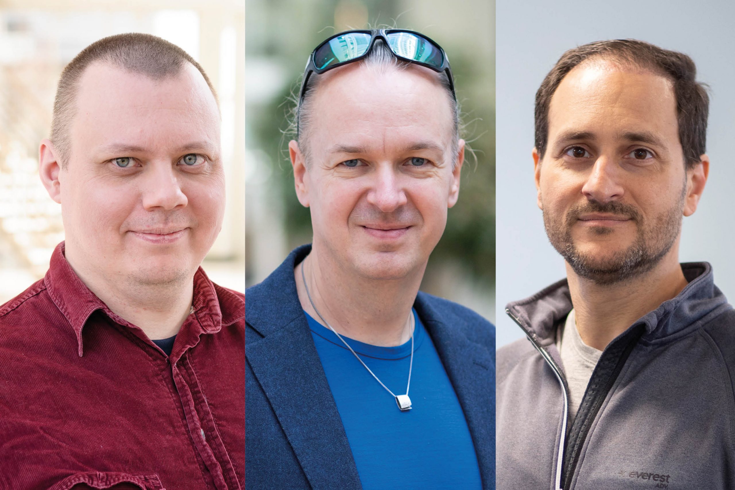 Three portraits of AI researchers in Halmstad university